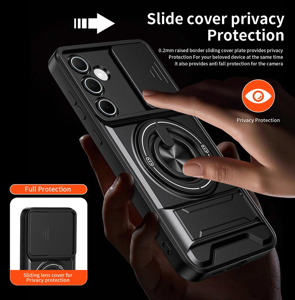 Protective Stand Phone Case for Samsung Galaxy A57 5G A 57 A17 A37 A56 A36 A16 A55 A35 A15 Dual Layer Lens Cover Cases