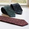 [TAVARAT] [Tavarat] Business Necktie, 100% Silk, Made In Japan, Nishijin Weave, Floral Dot Pattern (Green)