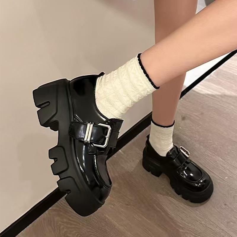British small leather shoes with 100 JK small spring velvet college style single shoes Mary Jane shoes