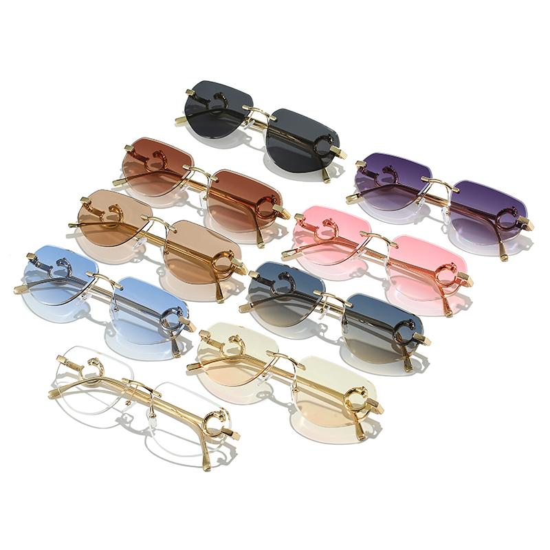 Vintage Rimless Sunglasses  Women Gradient Sunglasses Summer Shades Fashion UV400 Frameless SunGlasses Ladies Eyeglasses
