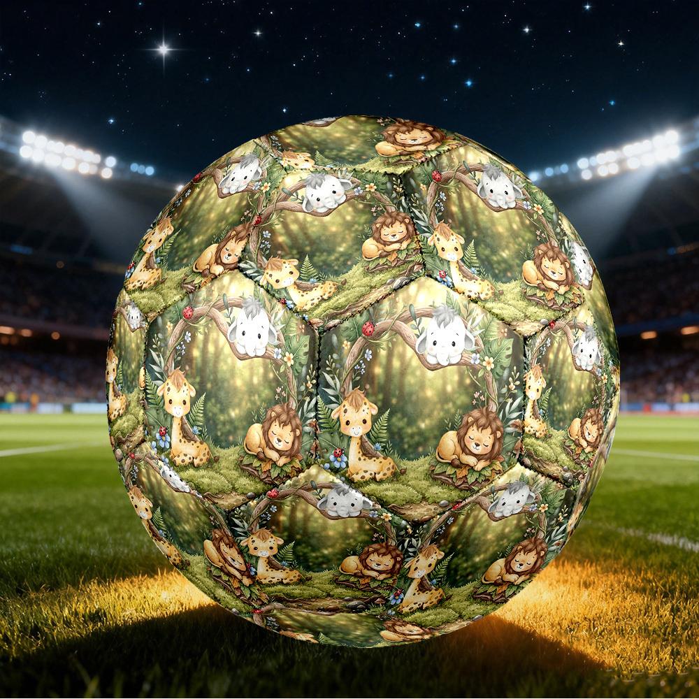1pc Forest Friends Size 5 Soccer Ball Professional Match Training Football Indoor &Outdoor Sports Ball Training Ball Lightweight Durable y57