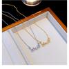 Women Fashion Crown Love Inlaid Diamond Titanium Steel Pendant Clavicle Necklace