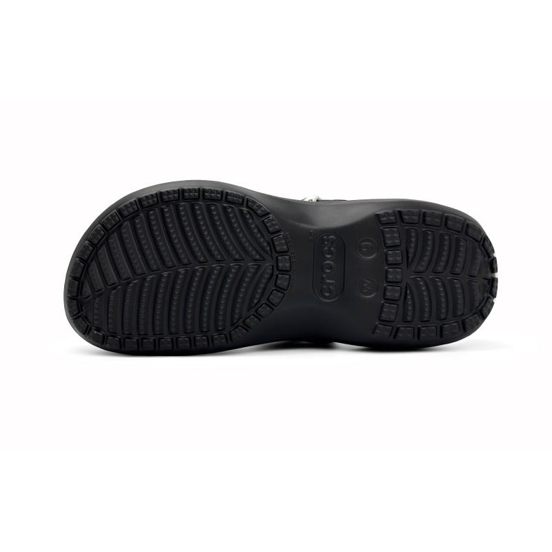 Crocs Classic Platform Clog Trendy Bear Cute Minimalist Outdoor Fashion Versatile High Street Elevation Clogs Women Black