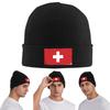 Znak Švýcarska Vlajka Teplá Pletená Čepice Zimní Pletená Čepice Čepice Beanie Hip Hop Čepice pro Unisex
