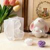 Rabbit Holding Flower Vase Silicone Mold Portable Charm Holder Resin Mold For Resin Jewelry Making And DIY Crafts