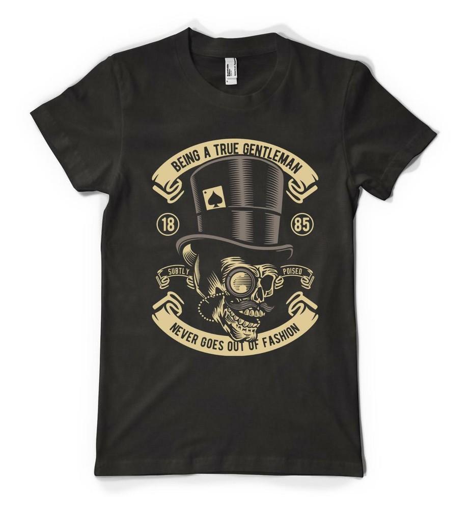 

SteamPunk Skull A Gentleman Never Goes Out Of Fashion Adult And Kids T Shirt 3XL