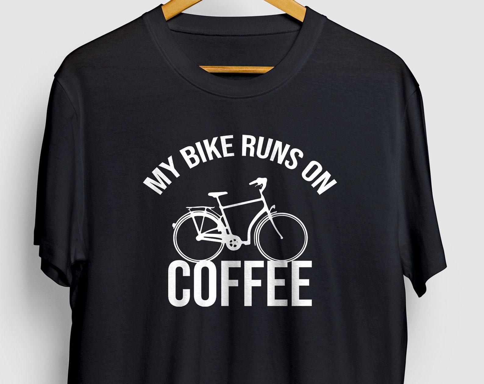 My Bike Runs On Coffee Funny Bicycle shirt, Cycling shirt, Bicycle Gift, Bicycle Lover Shirt, Cycling gift, Funny Biker Gift, Biking Gifts M