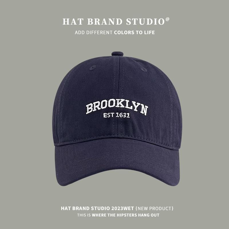 Loose Embroidered Baseball Cap Deepening and Widening Face Showing Small Sun Protection Hat for Women