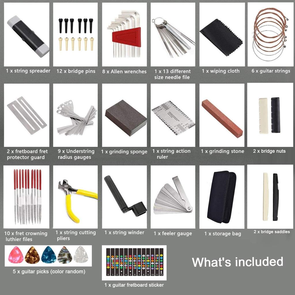 YWHWLX Guitar Maintenance Repair Guitar Repair Guitar Cleaning Care Tool Set for Acoustic Electric Perfect Gift for Music and String Instrument Lovers