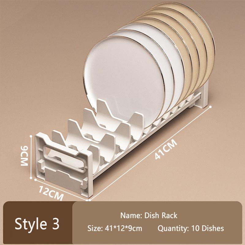 HeM Telescopic Dish Plate Drying Rack Bowl Pot Lid Storage Holder Adjustable Kitchen Organizer Drawer Separated Dish Drying Rack