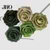 Aisle Decoration Flower 1 Box Artificial Flowers PE Foam Realistic Dahlia Rose Valentines Day Gift Home Roses Fake with Flexible Wire Stems