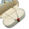 Clear Sky Dove Red Diamond Heart Necklace - S925 Silver, Zircon Cross Pendant, Women's Clavicle Chain