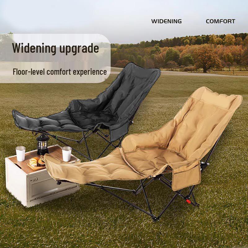 Adjustable Padded Outdoor Folding Recliner with Footrest