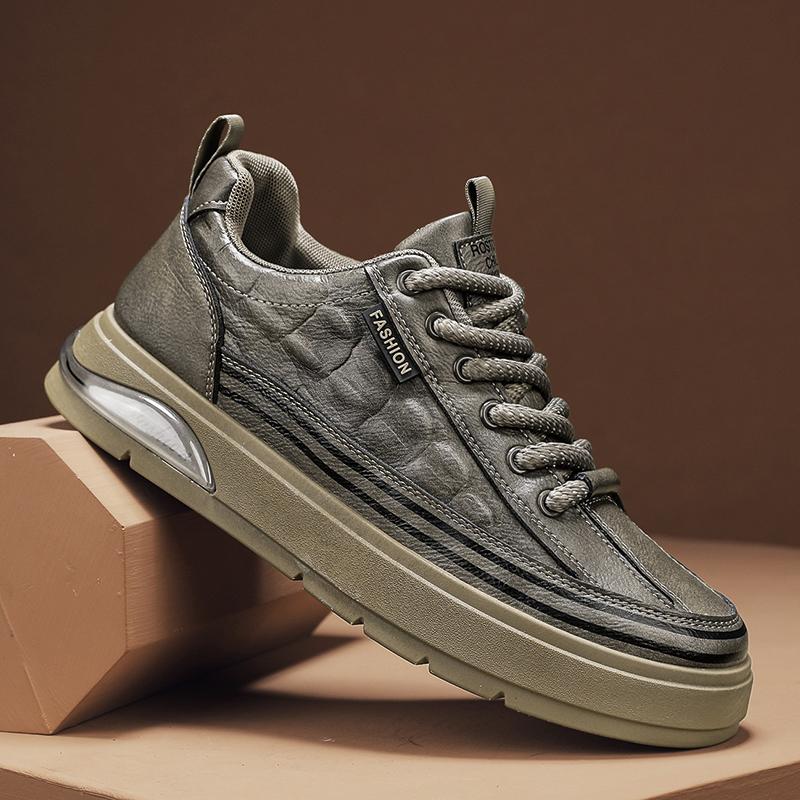 

Осенние мужские кроссовки из искусственной кожи, обувь для скейтбординга, нескользящая обувь на плоской подошве, модные мужские новые тенденции 2024 года, повседневная обувь для отдыха на открытом воздухе, обувь 44 39 хаки