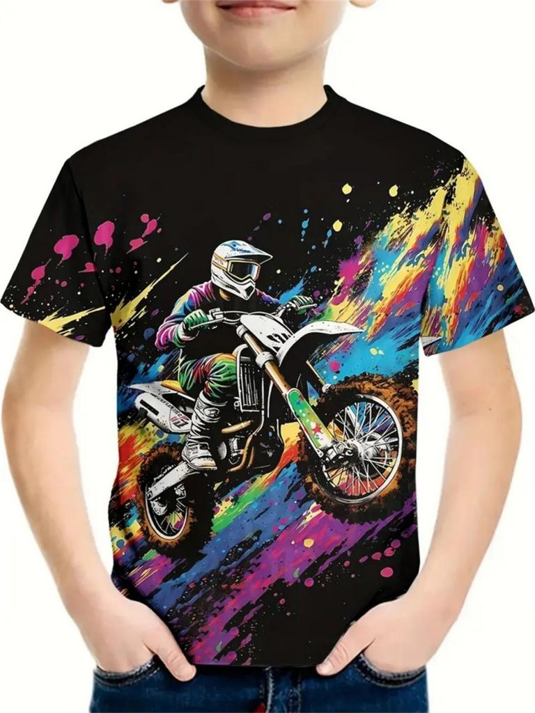 Summer Children's Clothing Car 3D Printed Boy's T-Shirt Graphic T Shirts Short Sleeve Girls Clothes Casual Round Neck Children Top