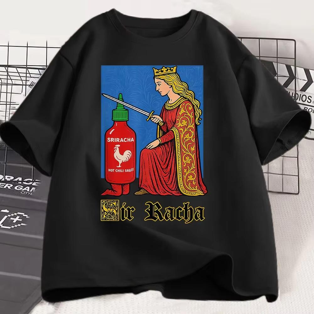 

2026Sir Racha Funny Chili Sauce Graphic TShirt Unisex Womening High Quality Casual Cotton Short Sleeve TShirts Fashion T Shirts S