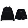 Men’s 3D Silicone 3M Reflective Fleece Hooded Sweatshirt and Shorts Set for Spring and Autumn – Lightweight, Casual Sportswear