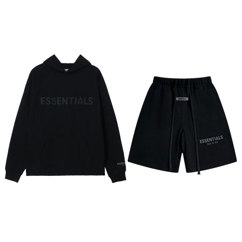 Men’s 3D Silicone 3M Reflective Fleece Hooded Sweatshirt and Shorts Set for Spring and Autumn – Lightweight, Casual Sportswear