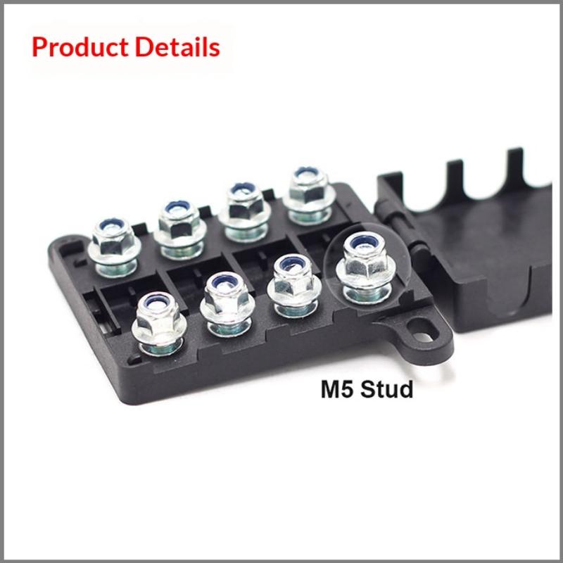 4-Way Fuse Block Heavy Duty 4-Circuit Midi Anl Fuse Holder With Cover Automotive Power Distribution Box For Car Boat Rv Truck
