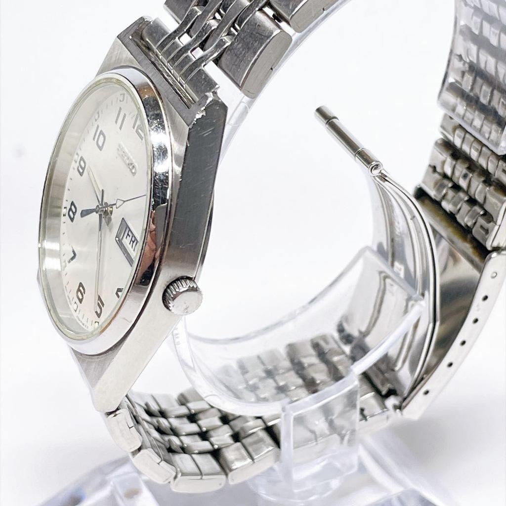 Used 457 SEIKO Men's Watch Quartz Day Date New Battery Working