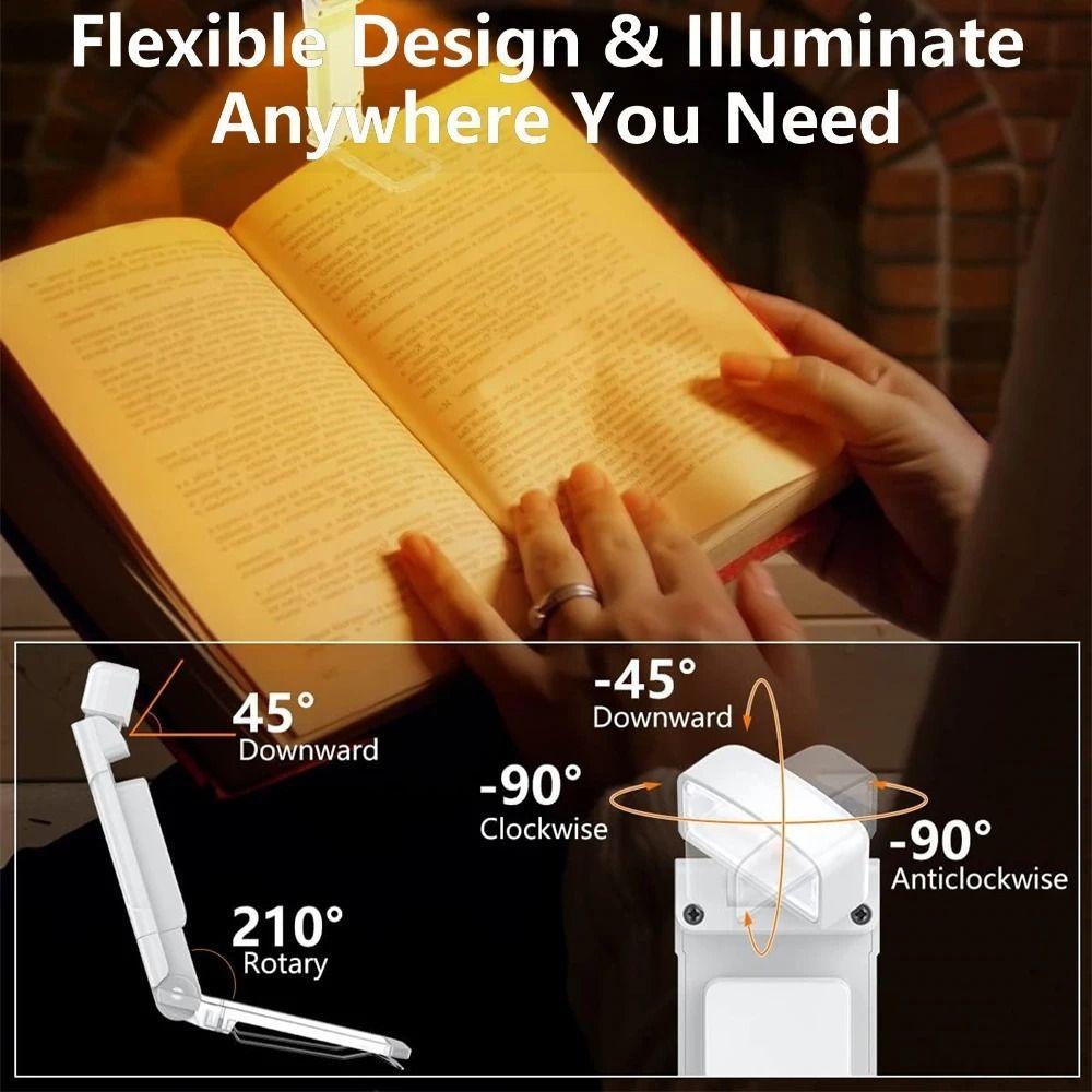USB Rechargeable LED Reading Light Clip-on Read Lamp Compact Bookmark Night Light  Bedroom