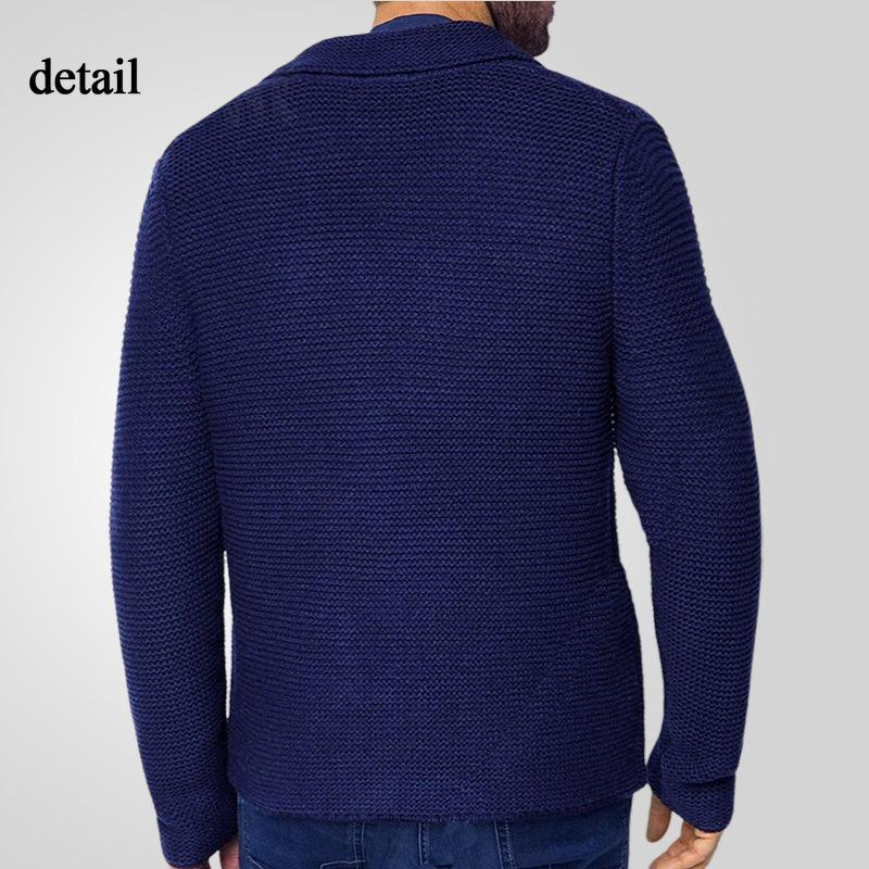 Men's Casual Shawl Collar Cardigan Sweaters with Pockets Knit Textured Long Sleeve Sweater Fall Winter Button Down Solid Cardigans Outwear for Men