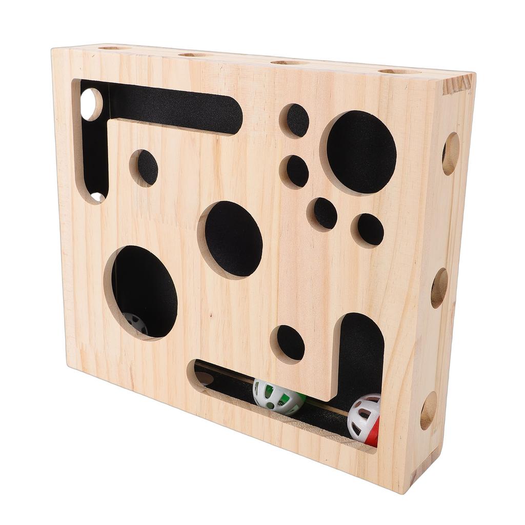 Cat Interactive Puzzle Box Toy Solid Wood Intelligence Training Cat Scratch Enrichment Box for Indoor Kitten Kitty