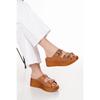 Women's Genuine Leather Wedge Heeled Casual Summer Slippers Clogs