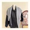 Wool Blend Stripe Triangle Neck Gaiter - Versatile, Warm, Soft Women's Scarf
