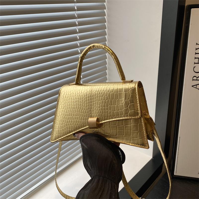 Niche Design Women'S Bag Retro Crocodile Pattern Lock Underarm Versatile Single Shoulder Crossbody Small Square Bag