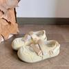 Soft Leather Version~ Platform-soled Sports Bag Head Sandals Women's 2025 New Summer Little White Shoes with Skirts Velcro Single Shoes