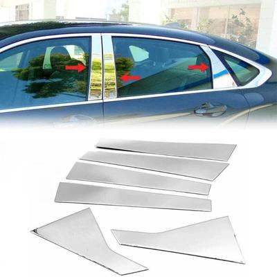 Krom 6 adet araba ayağı direkleri kapı pencere ayar kapağı Chevrolet Malibu 2016 için 2017 2018 2019 2020 2021 BC sütun etiket