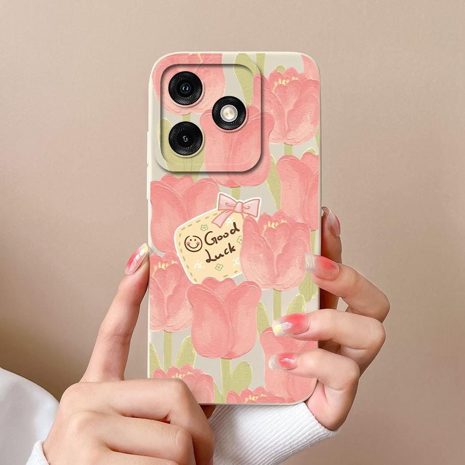 Liquid Silicone For Infinix Note 40 Smart 8 Plus Tecno Spark 20 Pro Itel A50 P55 Phone Cover Cases Screen Protector Lovely Avocado Popular Back Covers