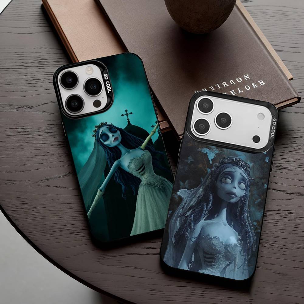 CB C-Körper B-Braut-s H-Horror-R Handyhülle Für iPhone17,16,15,14,13,12,11 Plus,Pro Max Schwarz Candy Silberbeschichtete Hülle