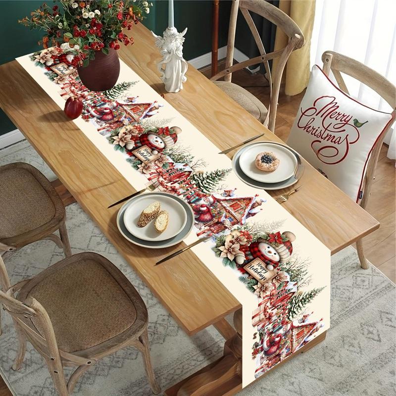 Christmas Nativity Table Runner Christmas Decorations For Home 2026 Navidad Natal Xmas Table Decor Gifts New Year Tablecloth