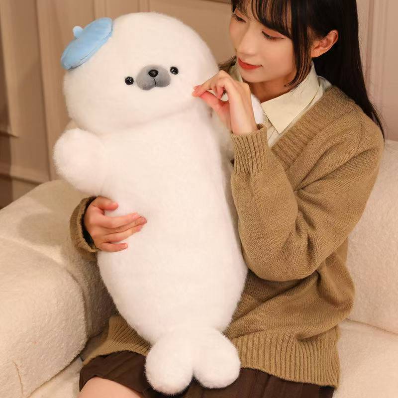 Latest Sleeping Seal Doll Kawaii Stuffed Plush Toy Handmade Doll Cartoon Anime Cute Pillow Children's Birthday Gift Fun Doll