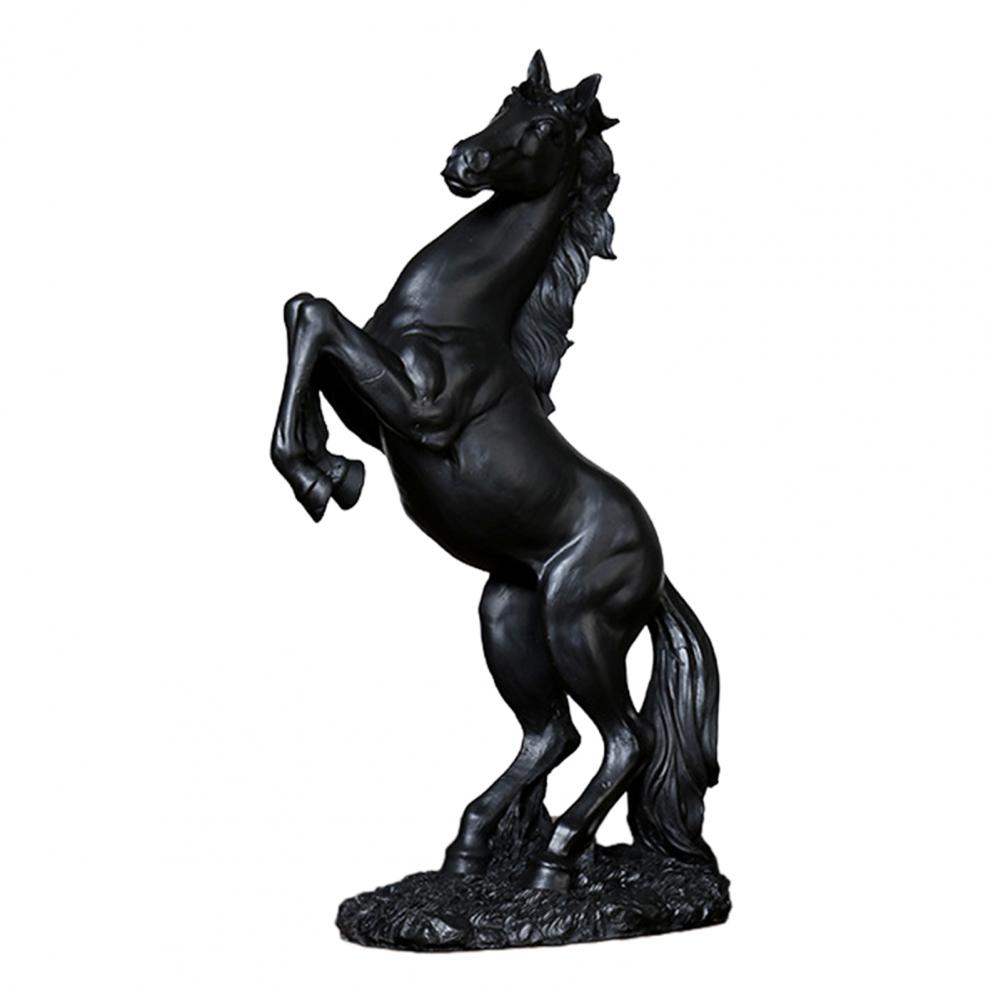 

30cm Simulated Horse Figurine Bring Good Luck Wealth Horse Resin Statue Fengshui Decoration Home Desktop Ornament Year Of Horse чёрный