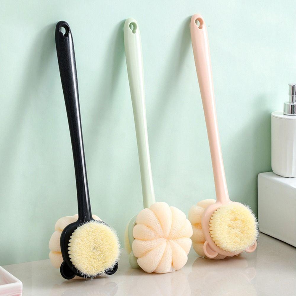 

Щетка для душа 2-в-1. Отшелушивающая щетка для тела с длинной ручкой. Полезная двухсторонняя щетка для ванны.