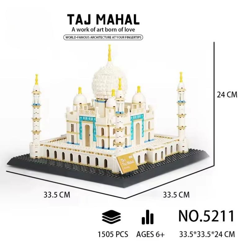 1505PCS Taj Mahal Building Blocks India Architecture Model Bricks Assembled Toy Desktop Decoration Gift for Girls