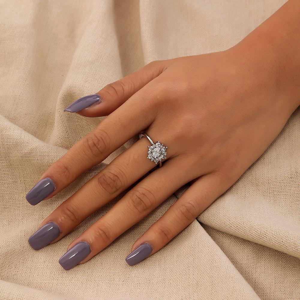 

Женское европейское и американское ретро кольцо с цирконом и бриллиантами - Простое, модное винтажное