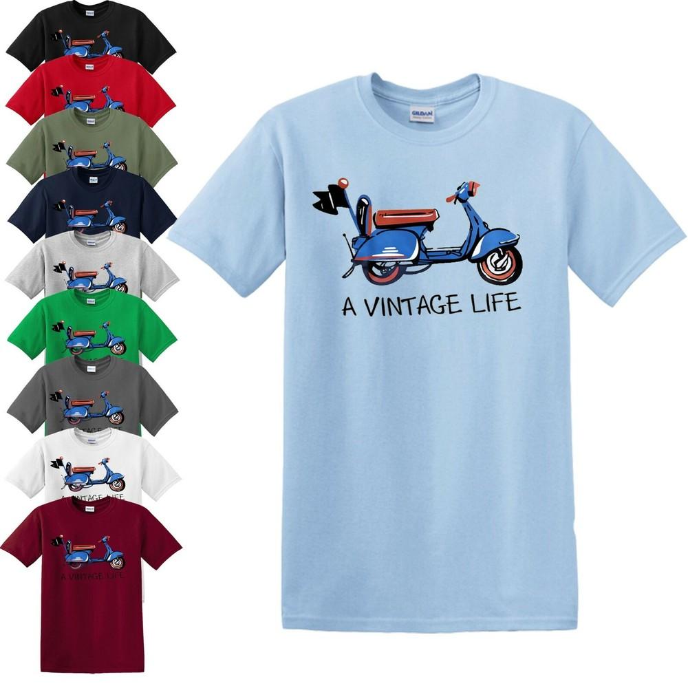 

ВИНТАЖНАЯ ЖИЗНЬ Футболка Байкер Мотоцикл Скутер Райдер Ретро Мод Ска Новый Топ S