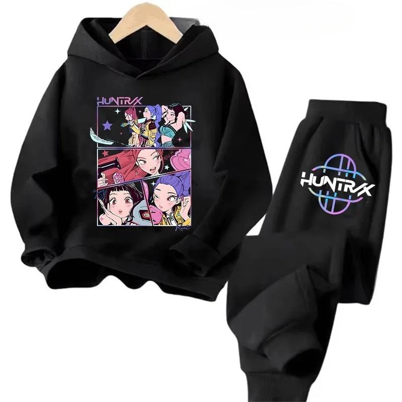 

Children s Hoodie Kpop Devil Hunter Printed Hoodie+Anime Cartoon Pants Girl and Boy Set 160