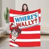 Wally Waldo  Blankets Flannel  Cozy Soft Throw Blankets for Home Plush Thin Quilt