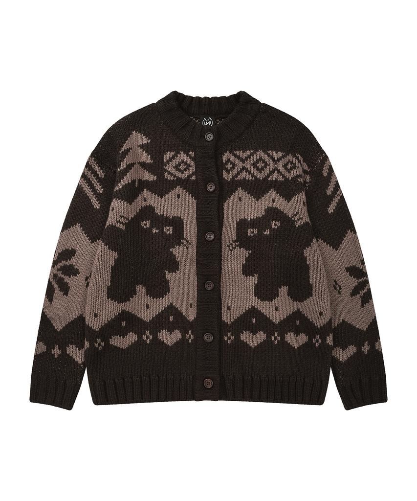 LMR Shangnony Heavy Nordic Cardigan Dark Brown