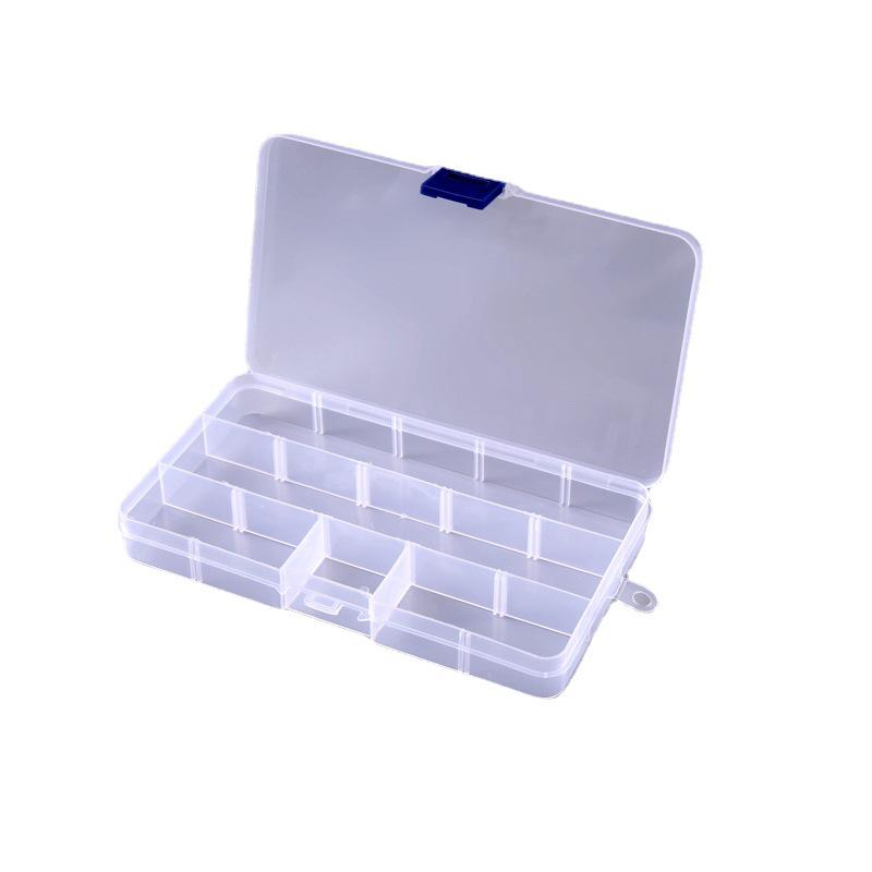 Transparent 15-Compartment Tackle Box for Lures, Jewelry, and Accessories
