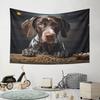 "Adorable Dog Waiting for Treats" Pattern Wall Hanging Tapestry Decorative Tapestry Home Decor for Bedroom and Living Room