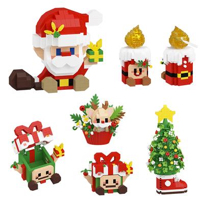1881 Teile Weihnachtsgeschenkbox Kinderspielzeug Bausteine Mikrosteine DIY Lernspielzeug Weihnachtsmann Weihnachtsdekoration