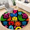1pc Monster Party Office Round Area Rug,  Mat Suitable For Office, Under Office Chairs Bedroom Living Room Home Decor, Room Deco