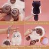 PP Cotton Plush Doll Pendant Soft Long Hair Cat Keyring Puppy Cat Plush Keychain  Girl