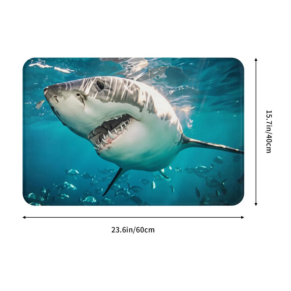 Realistic Shark Designs Doormat Anti-Slip Entrance Kitchen Bathroom Floor Door Mat  Toilet Carpet Rug